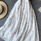 Cute loose white embroidery dress  1044
