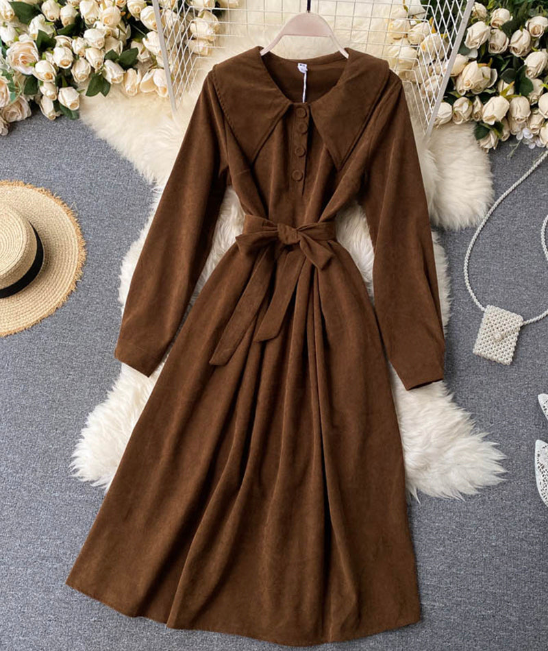 Cute A line long sleeve dress trench dress  1023