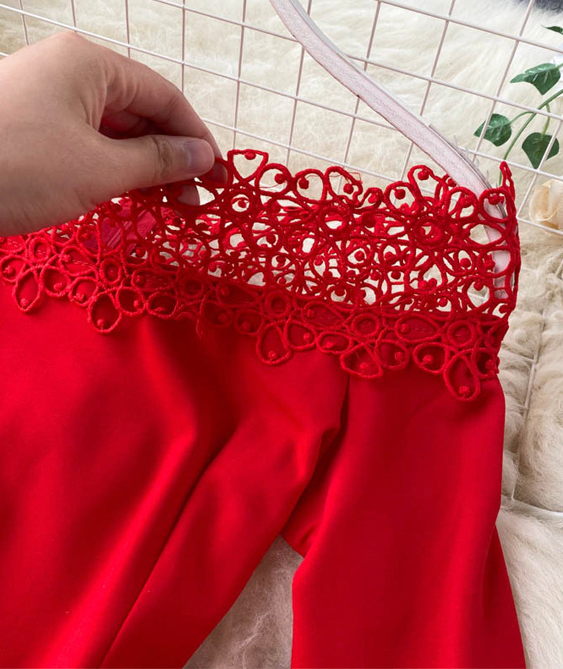 Fashionable A line dress flared sleeve dress  1037