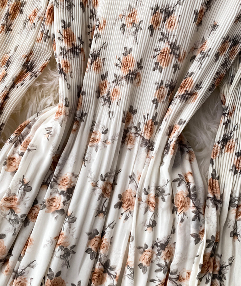 Cute A line printed long sleeve dress  985
