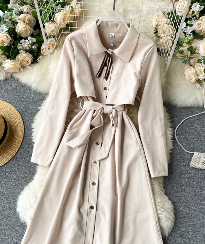Cute A line long sleeve dress  1002