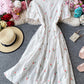 Cute loose white embroidery dress  1044
