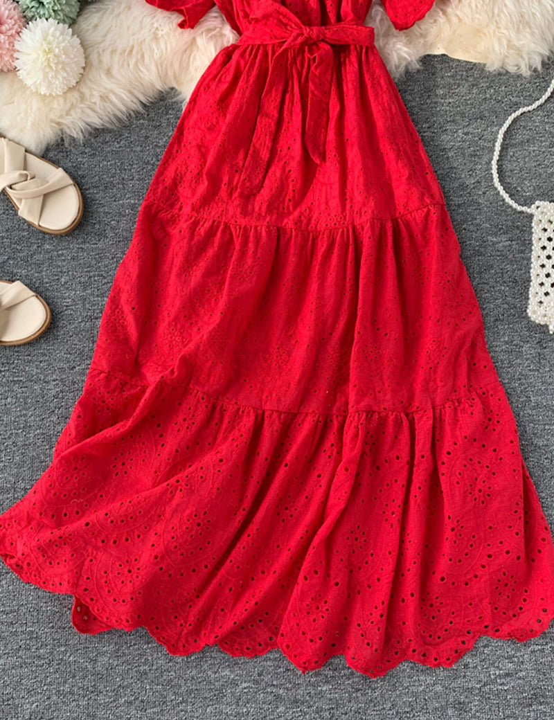 Lovely cutout short sleeve dress  1043