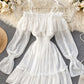 Lovely tulle long sleeve dress  1042