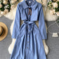Cute A line long sleeve dress  1002