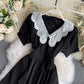 Black A line short dress fashion dress  977