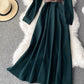 Elegantes Cord-Langarmkleid A-Linien-Kleid 982 