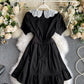 Black A line short dress fashion dress  977