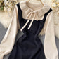 Sweet long sleeve sweater sweater dress  975