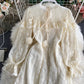 Champagne lace long sleeve dress  965