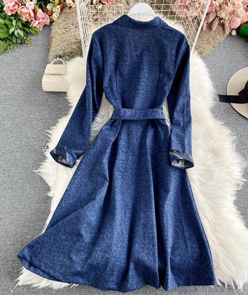 Dress A line long sleeve dress  981