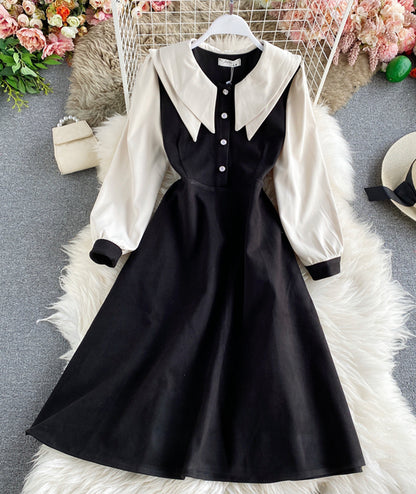 Süßes langärmliges Kleid Mode Mädchenkleid 980