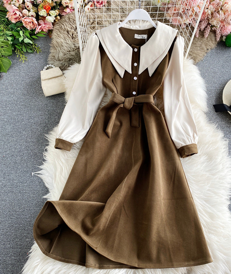 Süßes langärmliges Kleid Mode Mädchenkleid 980