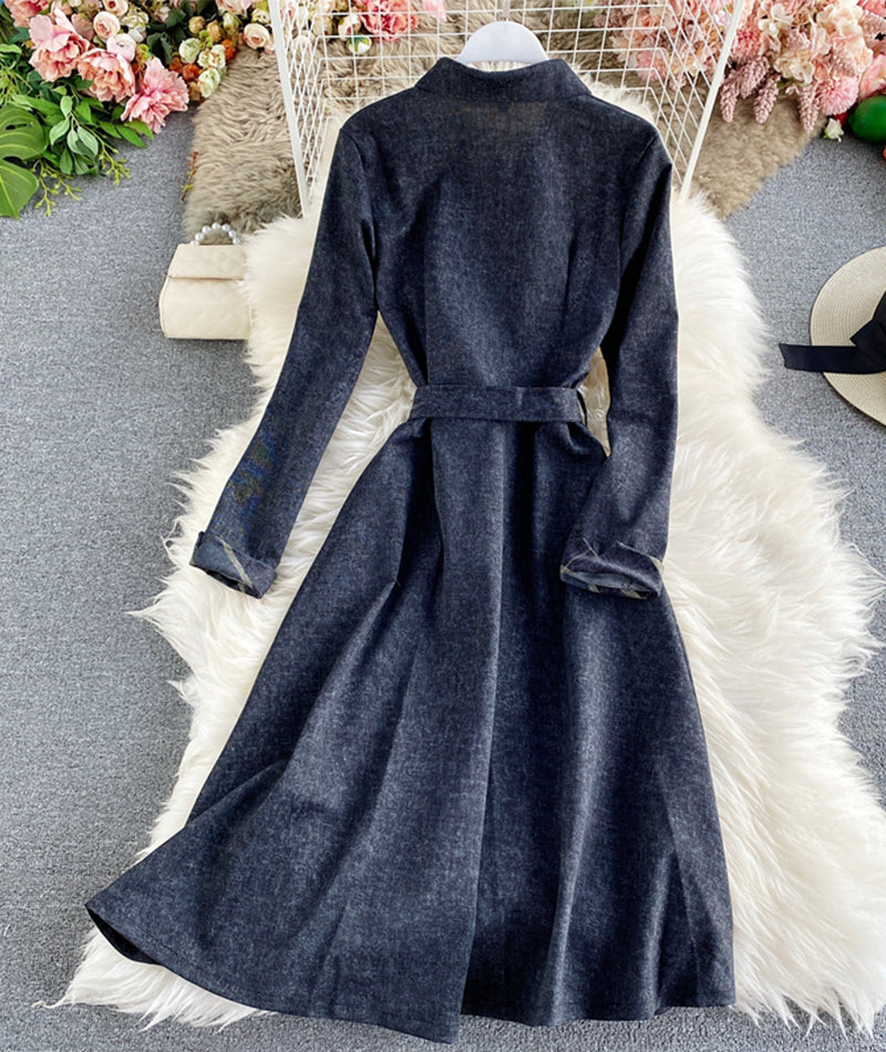 Dress A line long sleeve dress  981