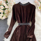 Elegant velvet long sleeve dress  963