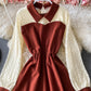 Robe mignonne à manches longues en coupe A, robe tendance 928