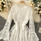 A line lace long sleeve dress fashion dress  972