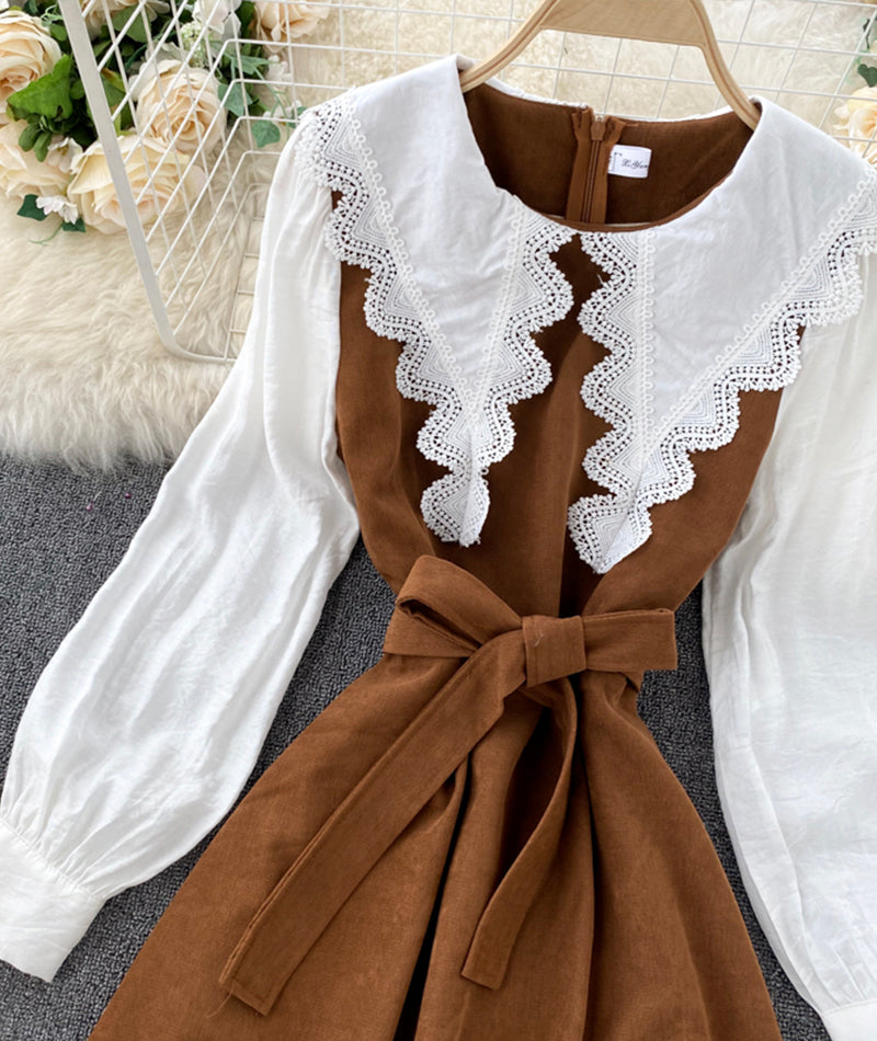 Cute A line long sleeve dress fashion dress  927