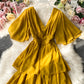 Lovely A line v neck chiffon dress  940