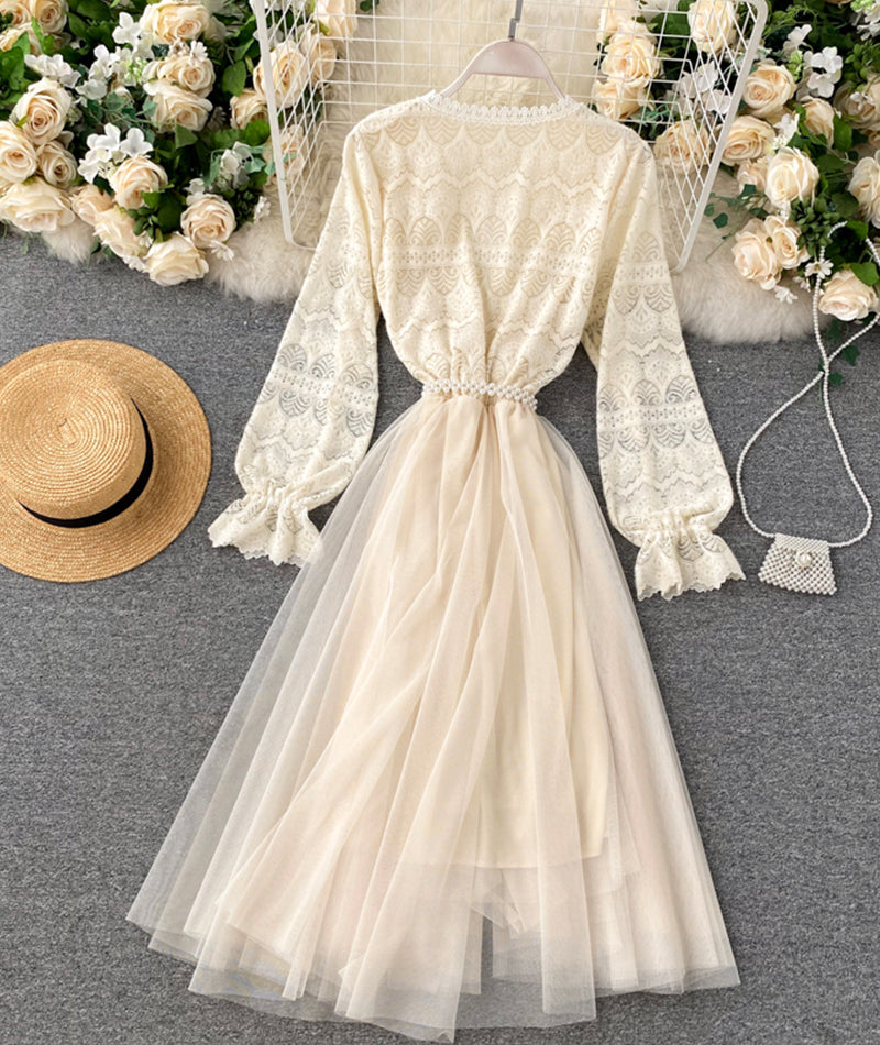 Blue tulle long prom dress blue evening dress  971
