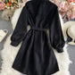 Robe chemise simple à manches longues 976
