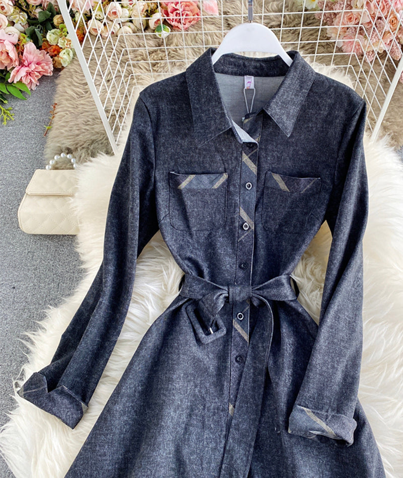 Dress A line long sleeve dress  981