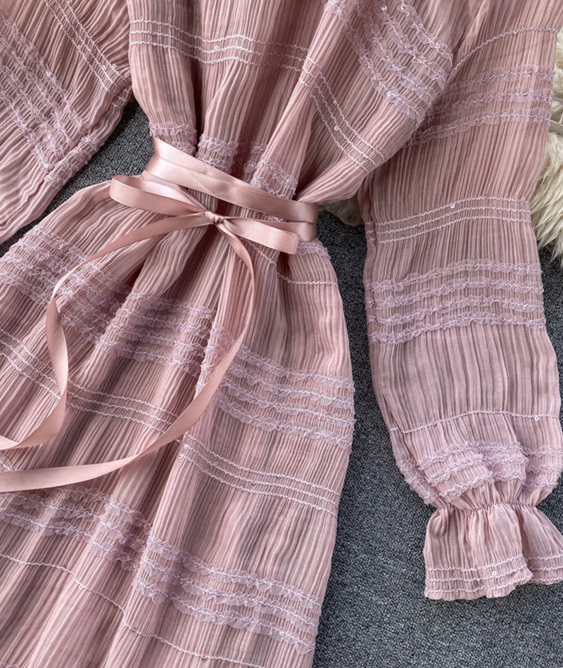 Einzigartiges langärmliges Kleid aus Tüll Modekleid 969