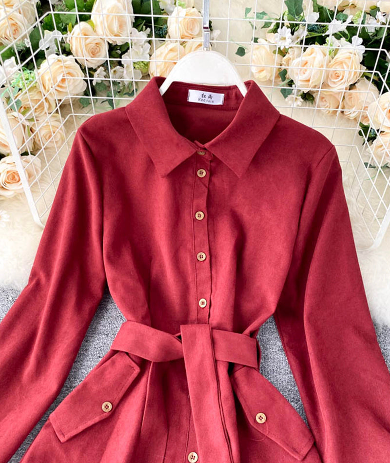 Cute A line shirt dress  935