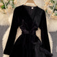 A line v neck cross irregular dress  943