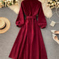 Stylish A line long sleeve dress  952