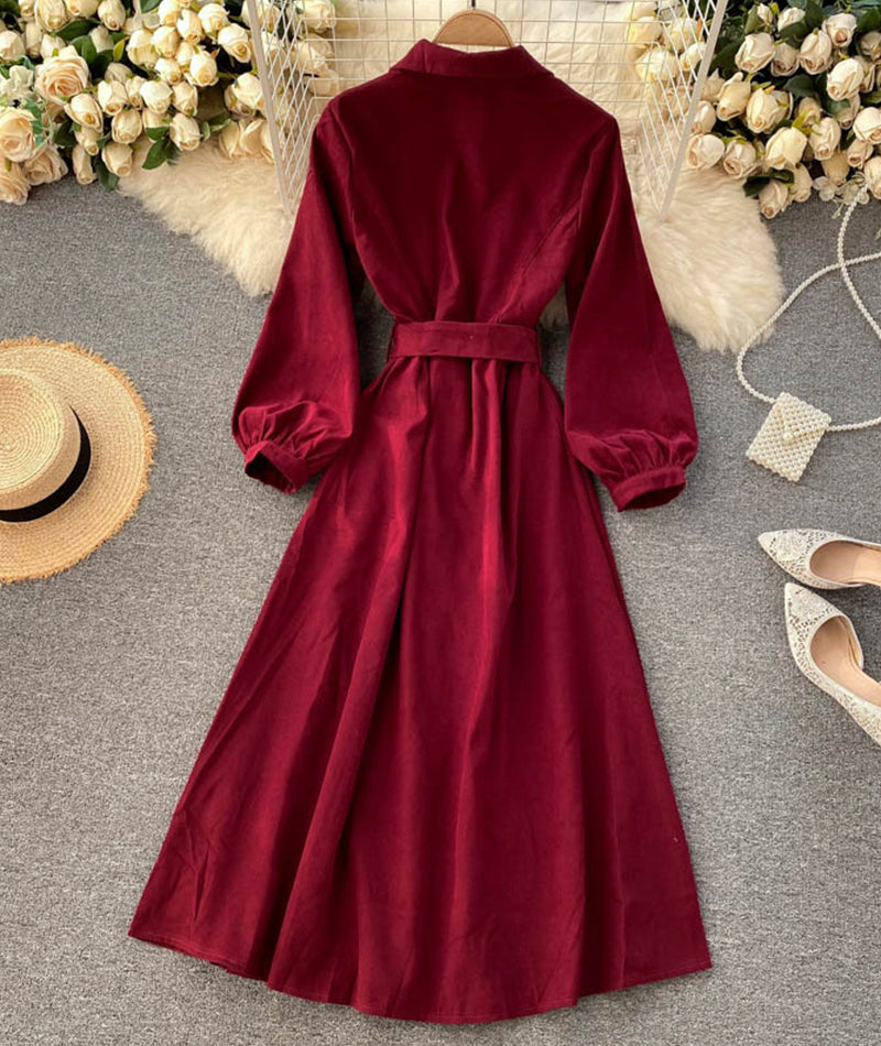 Stylish A line long sleeve dress  952
