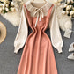 Sweet long sleeve sweater sweater dress  975