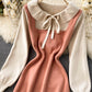 Sweet long sleeve sweater sweater dress  975