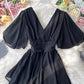 Lovely A line v neck chiffon dress  940