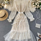 Einzigartiges langärmliges Kleid aus Tüll Modekleid 969