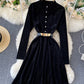 Elegant A line velvet dress long sleeve dress  923