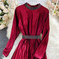 Elegant velvet long sleeve dress  963