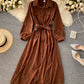 Stylish A line long sleeve dress  952