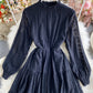 Cute lace long sleeve dress lace dress  974