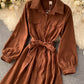 Stylish A line long sleeve dress  952