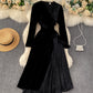 A line v neck cross irregular dress  943
