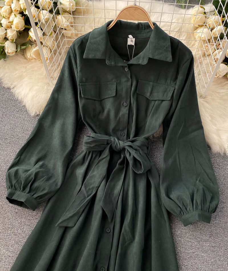 Stylish A line long sleeve dress  952