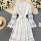 Cute lace long sleeve dress lace dress  968