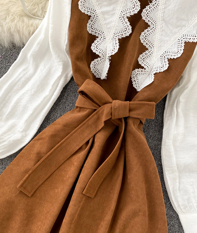 Cute A line long sleeve dress fashion dress  927