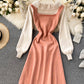 Sweet long sleeve sweater sweater dress  975