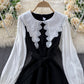 Cute A line long sleeve dress fashion dress  927