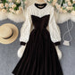 Cute A line stitching dress  919