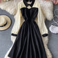 Robe mignonne à manches longues en coupe A, robe tendance 928