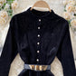 Elegant A line velvet dress long sleeve dress  923