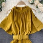 Cute A line round neck dress off shoulder dress  893